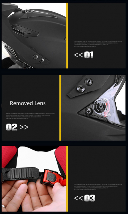 Casca moto,atv cu viziera Spark, rosu lucios [7]