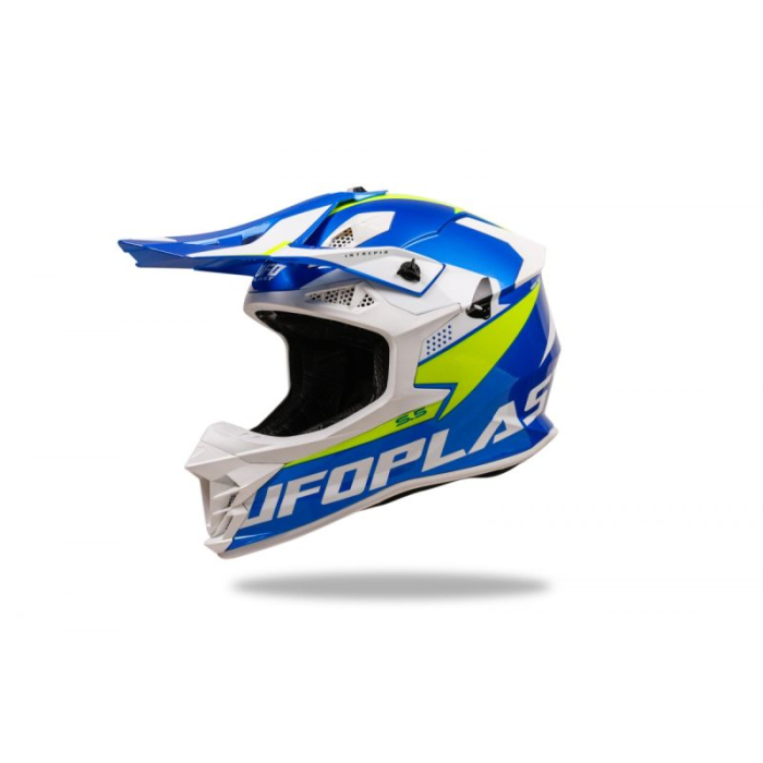 Casca motocross/enduro Ufo Plast Intrepid, albastru/alb/galben [2]