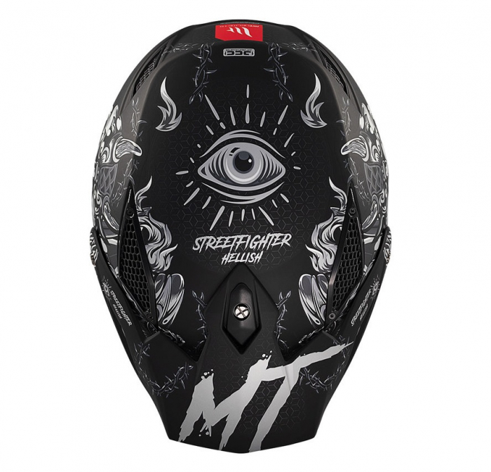 Casca MT Streetfighter  Hellish negru mat (ochelari soare integrati) – masca (protectie) barbie si cozoroc detasabile – omologare noua ECE 22.06 [7]