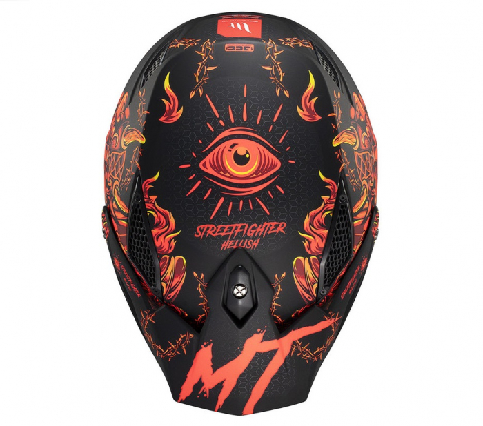 Casca MT Streetfighter Hellish rosu mat (ochelari soare integrati) – masca (protectie) barbie si cozoroc detasabile – omologare noua ECE 22.06 [7]
