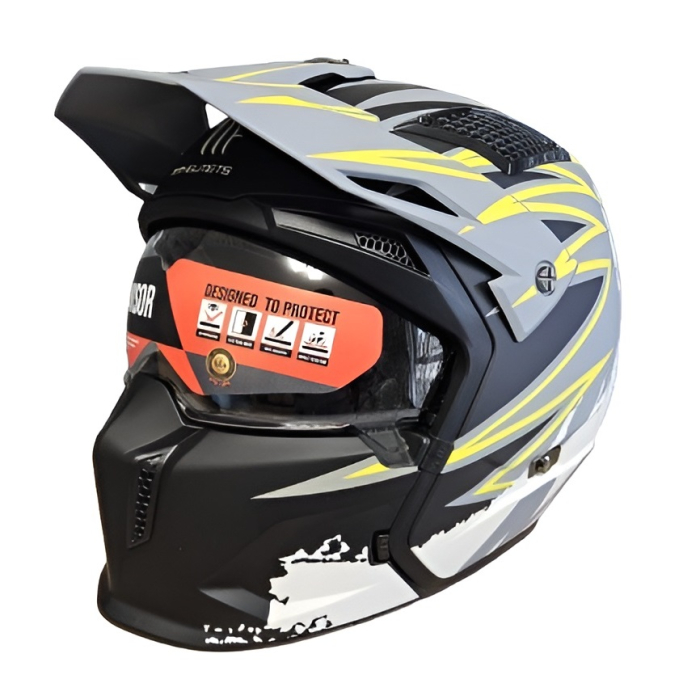 Casca MT Streetfighter SV S Tackle B2 gri mat (ochelari soare integrati) – masca (protectie) barbie si cozoroc detasabile – omologare noua ECE 22.06 [6]