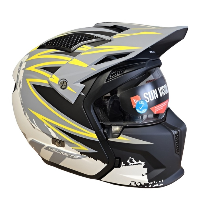 Casca MT Streetfighter SV S Tackle B2 gri mat (ochelari soare integrati) – masca (protectie) barbie si cozoroc detasabile – omologare noua ECE 22.06 [7]