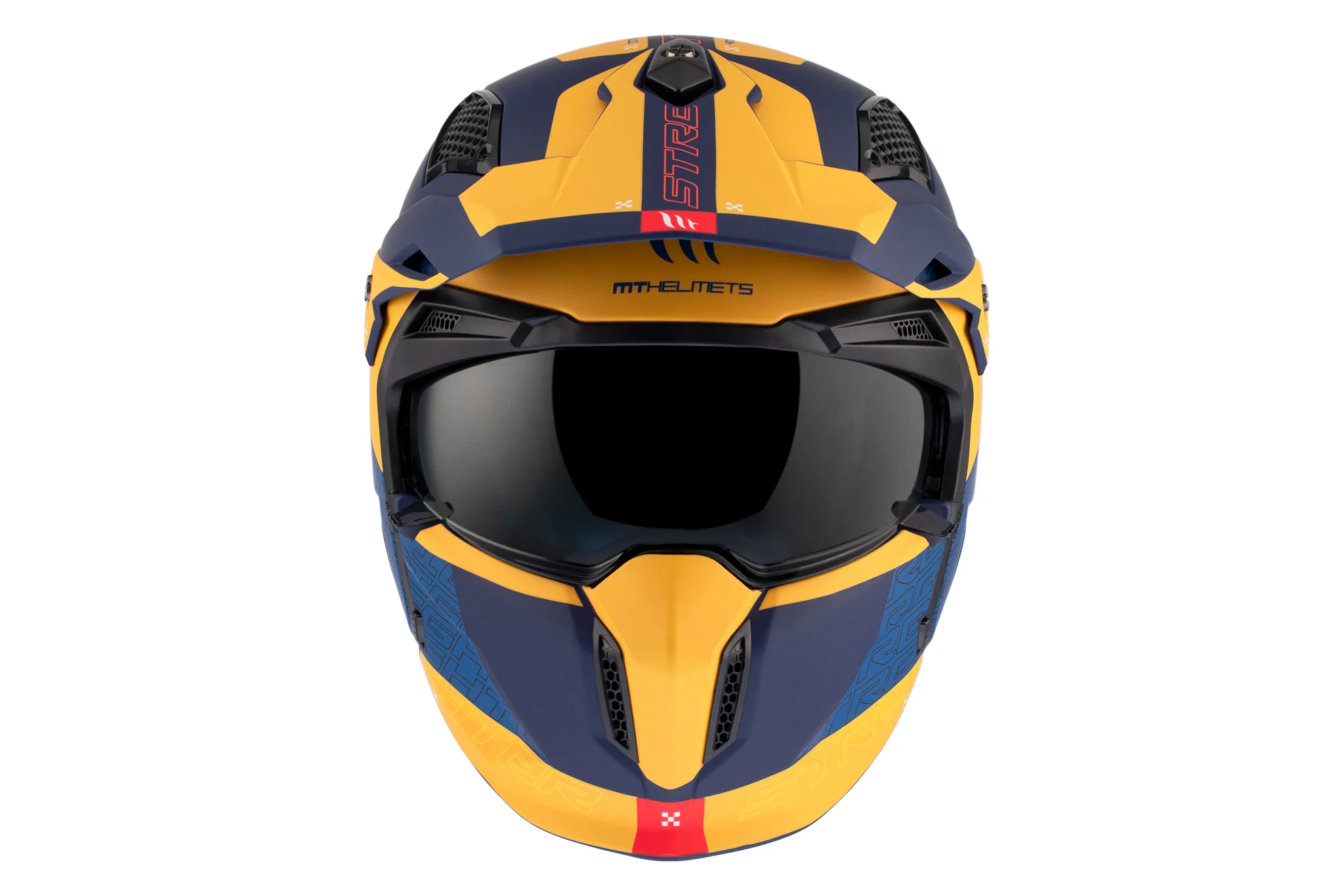 Casca MT Streetfighter SV S Totem C3 galben mat (ochelari soare integrati) – masca (protectie) barbie si cozoroc detasabile – omologare noua ECE 22.06 [5]
