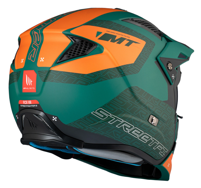 Casca MT Streetfighter SV S Totem C6 verde mat (ochelari soare integrati) – masca (protectie) barbie si cozoroc detasabile – omologare noua ECE 22.06 [6]