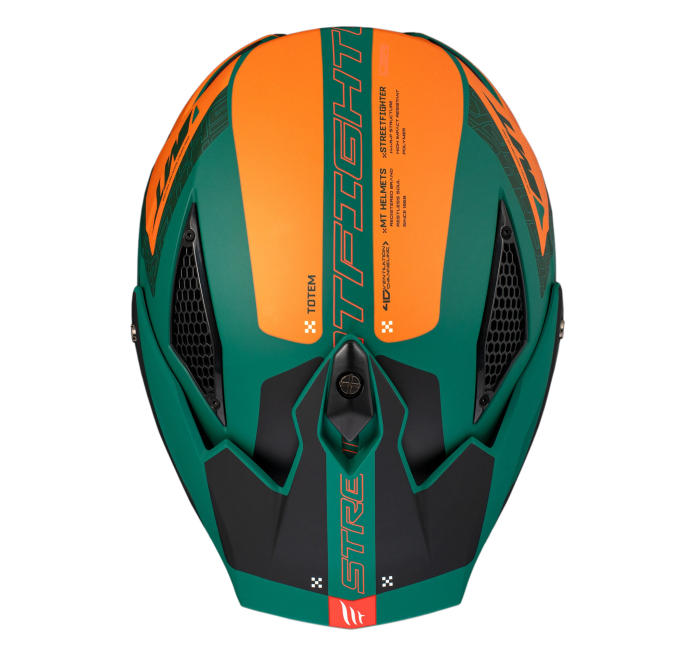 Casca MT Streetfighter SV S Totem C6 verde mat (ochelari soare integrati) – masca (protectie) barbie si cozoroc detasabile – omologare noua ECE 22.06 [9]