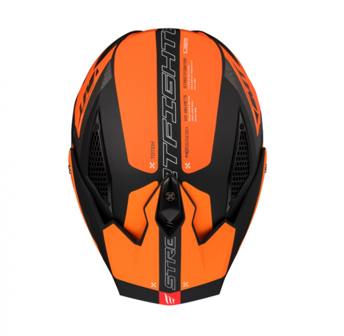 Casca MT Streetfighter Totem portocaliu mat (ochelari soare integrati) – masca (protectie) barbie si cozoroc detasabile – omologare noua ECE 22.06 [9]