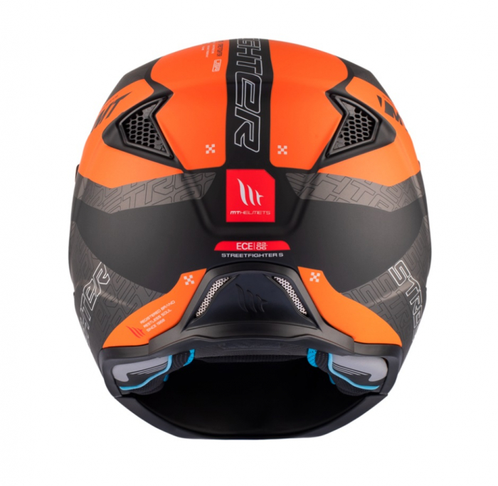 Casca MT Streetfighter Totem portocaliu mat (ochelari soare integrati) – masca (protectie) barbie si cozoroc detasabile – omologare noua ECE 22.06 [7]