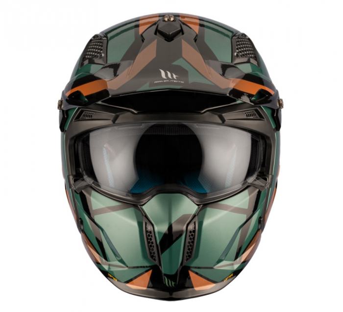 Casca MT Streetfighter verde lucios (ochelari soare integrati) – masca (protectie) barbie si cozoroc detasabile – omologare noua ECE 22.06 [3]