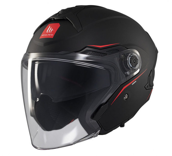 Casca open face motociclete MT Cosmo negru mat (ochelari soare integrati) [2]