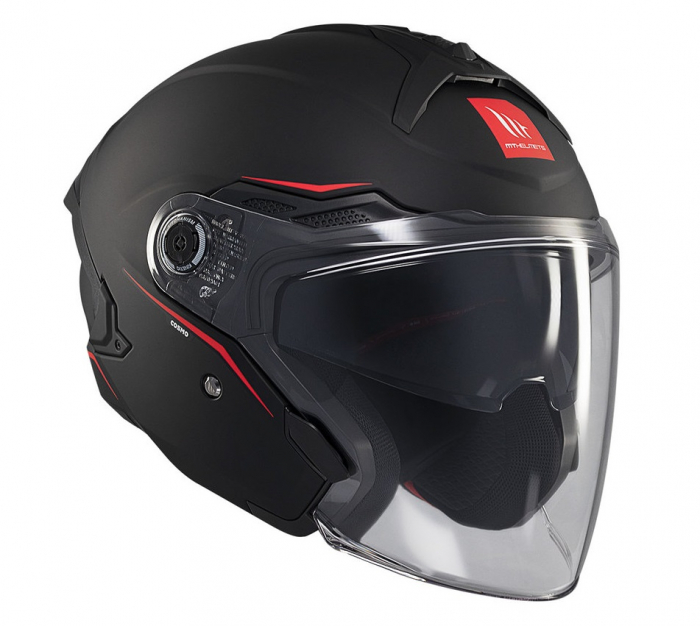 Casca open face motociclete MT Cosmo negru mat (ochelari soare integrati) [3]
