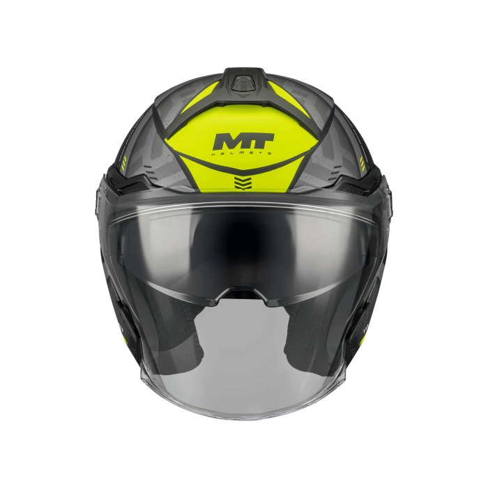 Casca open face motociclete MT Cosmo SV Arrow B3 galben fluor mat (ochelari soare integrati) – tip viziera: MT-V-37 [3]