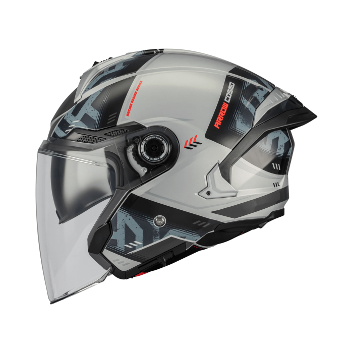 Casca open face motociclete MT Cosmo SV Arrow C2 gri lucios (ochelari soare integrati) – tip viziera: MT-V-37 [2]