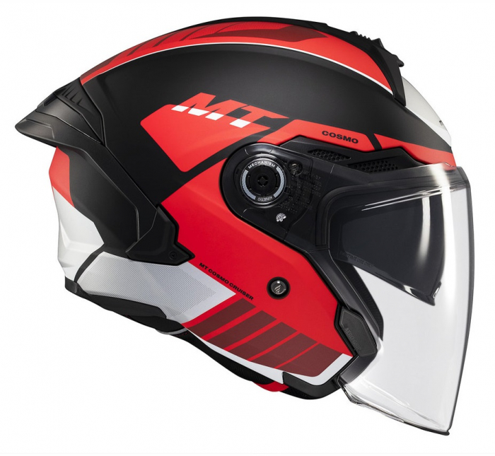 Casca open face motociclete MT Cosmo SV Cruiser rosu mat (ochelari soare integrati) [4]