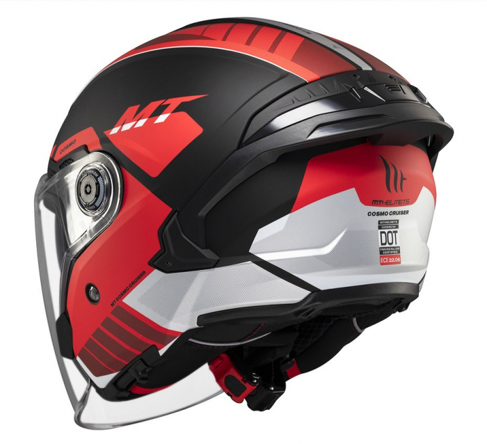 Casca open face motociclete MT Cosmo SV Cruiser rosu mat (ochelari soare integrati) [6]
