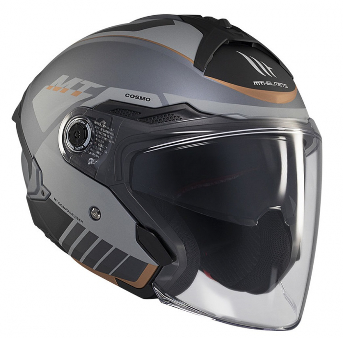 Casca open face motociclete MT Cosmo SV gri mat (ochelari soare integrati) [3]