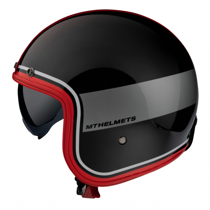 Casca open face MT Le Mans 2 Tant negru/rosu lucios (ochelari soare integrati) [3]