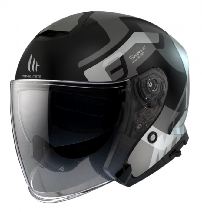 Casca open face MT Thunder III SV Jet Silton gri mat (ochelari soare integrati) [2]