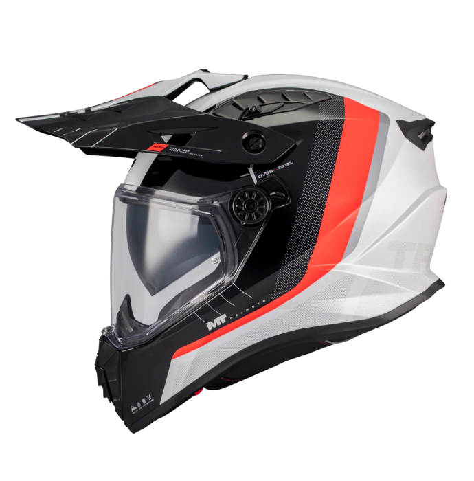 Casca touring/adventure MT model Track SV Nomad A15 negru/alb/rosu lucios – tip viziera: HS 12 [2]