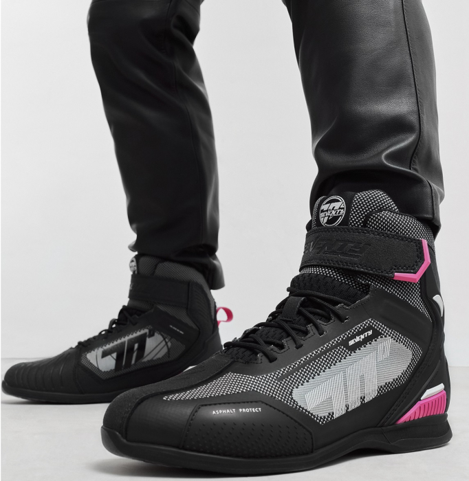 Ghete (cizme) moto Racing femei Seventy model SD-BR2 Veloce culoare: negru/roz [2]