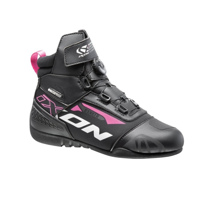 Ghete moto Roadster femei All season Ixon model Ranker WP LS culoare: negru/alb/fuchsia (roz) (100% waterproof) [2]