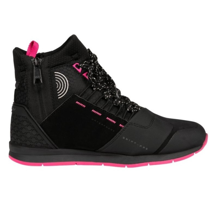 Ghete moto Urban femei All Season Ixon model Freaky WP LS culoare: negru/fuchsia (roz) (100% waterproof) [3]