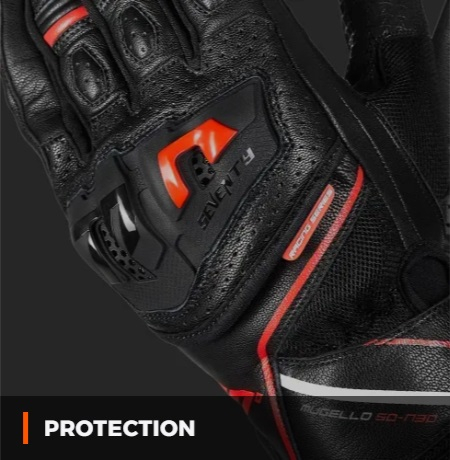 Manusi barbati Racing/Naked vara Seventy model SD-N30 Mugello culoare: negru/rosu – degete tactile [5]