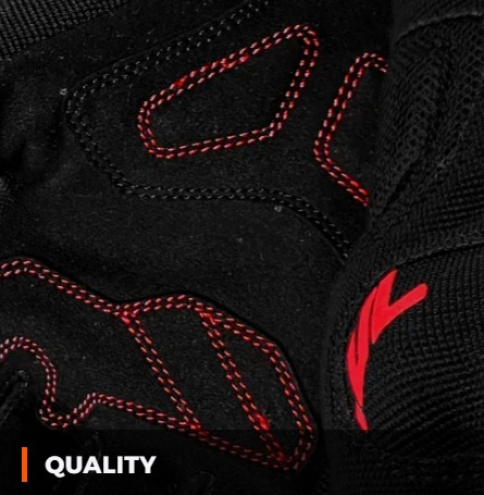 Manusi barbati Urban vara Seventy model SD-C40 Asphalt culoare: negru/rosu – degete tactile [2]