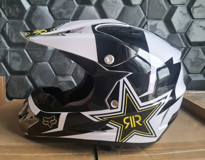 Set Casca atv/cross/enduro/downhill, Rockstar alb [3]