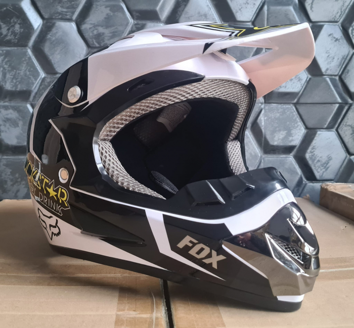 Set Casca atv/cross/enduro/downhill, Rockstar alb [4]