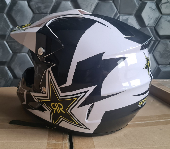 Set Casca atv/cross/enduro/downhill, Rockstar alb [6]