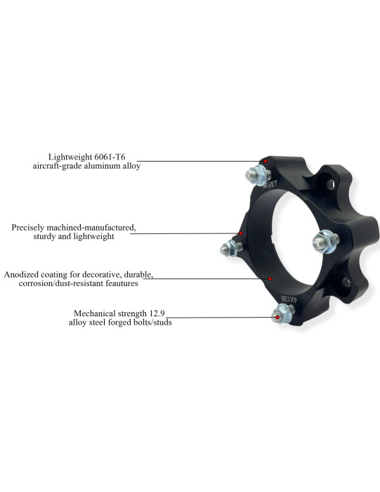 Set distantiere roti ATV 4x136 50MM negru - CAN-AM (PREZON M10x1.25) [4]