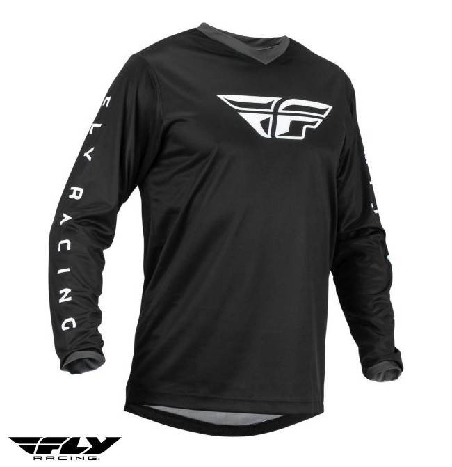 Tricou (bluza) cross-enduro Fly Racing model F-16 culoare: negru/alb [1]