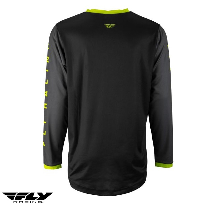 Tricou (bluza) cross-enduro Fly Racing model F-16 culoare: negru/galben fluor [2]