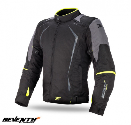 Geaca/jacheta barbati Seventy - Geaca moto waterproof barbati Seventy vara-iarna, negru/galben