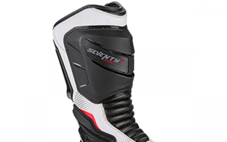 Cizme moto Racing Seventy, negru/alb [2]