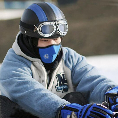 Cagule - Cagula all-season microfibre pentru moto, ski, paintball marime universala, albastru