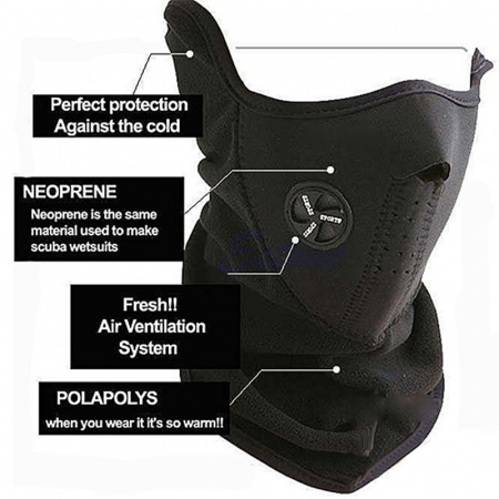 Cagula all-season microfibre pentru moto, ski, paintball marime universala, negru [2]