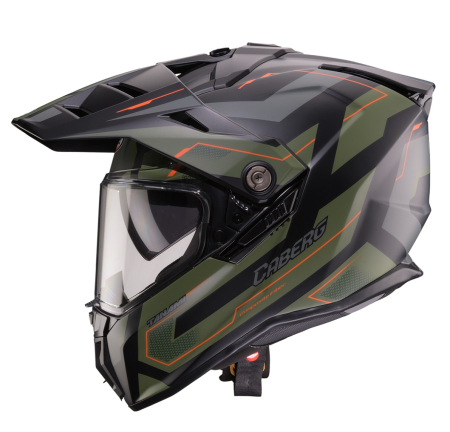 Casti Adventure/Off-Road - Casca adventure/off road Caberg model Tanami SV Ranger N6 negru/verde military/portocaliu mat Pinlock ready – lentila Pinlock inclusa