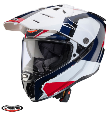 Adventure Caberg - Casca adventure/off road Caberg model Tanami SV Scram H7 alb/rosu/albastru lucios Pinlock ready – lentila Pinlock inclusa