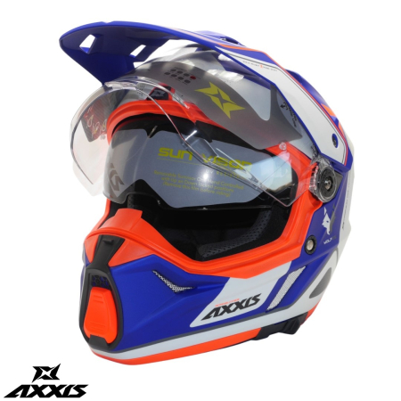 Casti Adventure/Off-Road - Casca adventure/touring/off road Axxis model Wolf DS Roadrunner C7 albastru lucios – tip viziera: MT-V-20