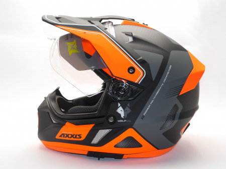 Casca adventure/touring/off road Axxis model Wolf DS Roadrunner portocaliu mat [1]