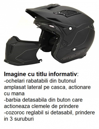 Casca Axxis model Hunter SV ONI gri mat (ochelari soare integrati) – masca (protectie) barbie si cozoroc detasabile [3]