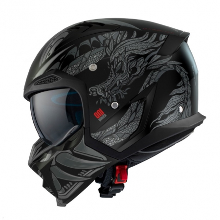 Casti Enduro/Cross/Atv - Casca Axxis model Hunter SV ONI gri mat (ochelari soare integrati) – masca (protectie) barbie si cozoroc detasabile