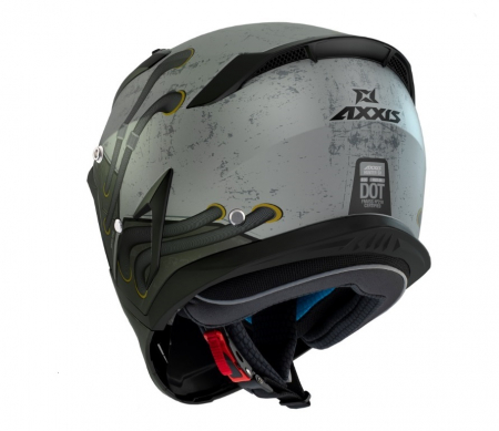 Casca Axxis model Hunter SV Toxic gri mat (ochelari soare integrati) – masca (protectie) barbie si cozoroc detasabile [2]