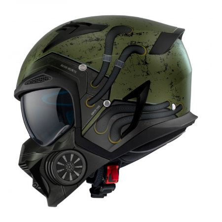 Casti Enduro/Cross/Atv - Casca Axxis model Hunter SV Toxic verde mat (ochelari soare integrati) – masca (protectie) barbie si cozoroc detasabile