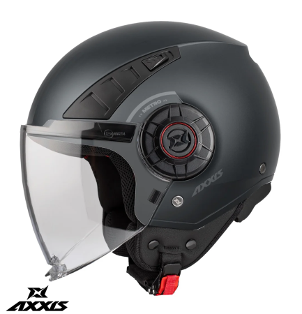 Casti Open-Face - Casca Axxis model Metro S V2 A2 titanium mat (open face) – ECE 22.06 – tip viziera: MT-V-26B