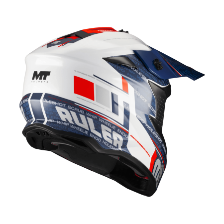 Casca enduro/offroad MT model Falcon S Ruler A15 alb lucios [2]