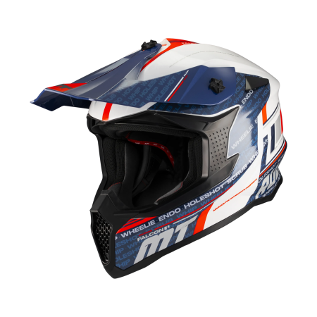 Casca enduro/offroad MT model Falcon S Ruler A15 alb lucios [5]