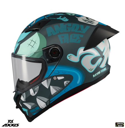 Casti Integrale Axxis - Casca integrala Axxis Fenix Angry Face C7 albastru mat – tip viziera: MT-V-31B – DKS429