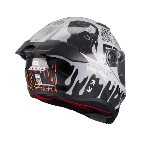 Casca integrala Axxis Fenix Cyberpunk C4 alb lucios – tip viziera: MT-V-31B – DKS429 [1]